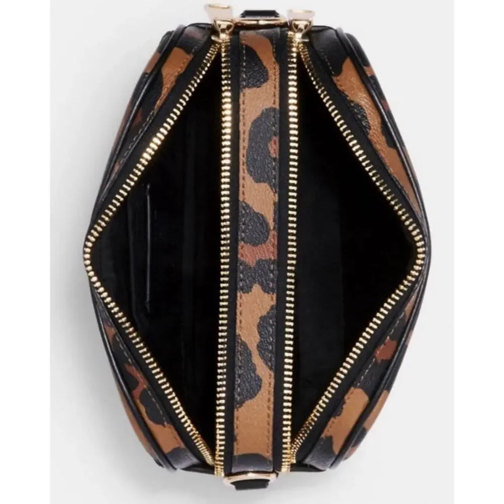 Coach Jamie Jes 20 Crossbody Bag With Leopard Animal Print Authentic NWT - Picture 3 of 14